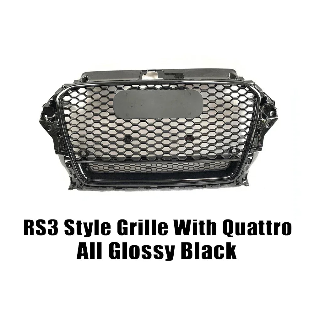 Driftline Audi RS3 8V Honeycomb Grille — Gloss Black Front Grille