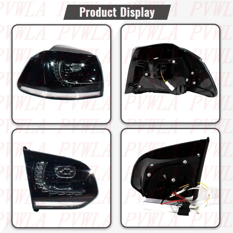 Driftline VW Golf 6 MK6 Smoked LED Tail Lights — Dynamic Flowing Turn Signal (GTI/R, 2009–2013)