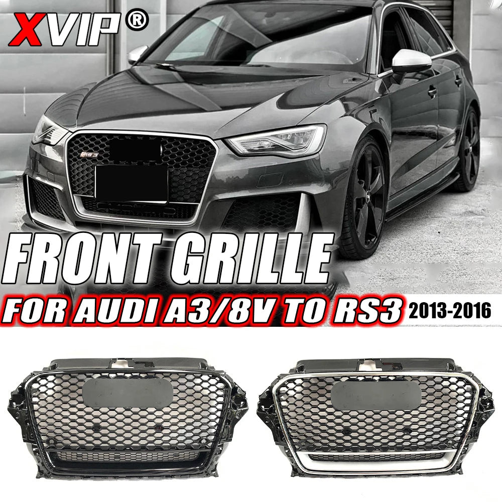 Driftline Audi RS3 8V Honeycomb Grille — Gloss Black Front Grille