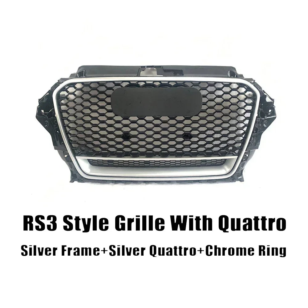 Driftline Audi RS3 8V Honeycomb Grille — Gloss Black Front Grille