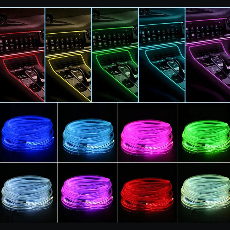 Driftline RGB Fiber Optic Ambient Light Strip — App-Controlled Interior LED Kit (2M/3M/4M/5M)