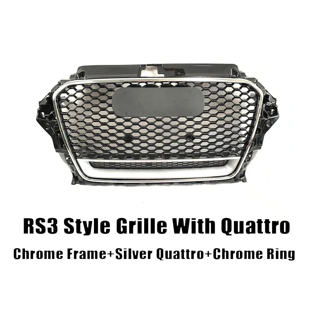 Driftline Audi RS3 8V Honeycomb Grille — Gloss Black Front Grille