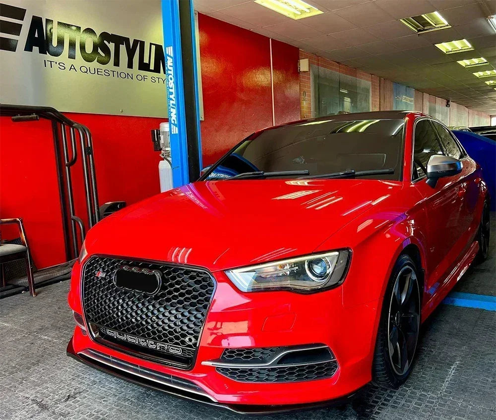 Driftline Audi RS3 8V Honeycomb Grille — Gloss Black Front Grille