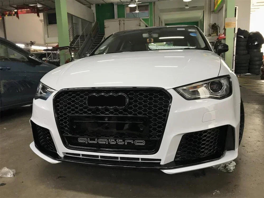Driftline Audi RS3 8V Honeycomb Grille — Gloss Black Front Grille