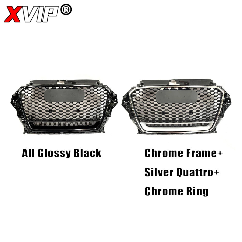 Driftline Audi RS3 8V Honeycomb Grille — Gloss Black Front Grille