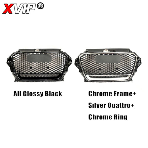 Driftline Audi RS3 8V Honeycomb Grille — Gloss Black Front Grille