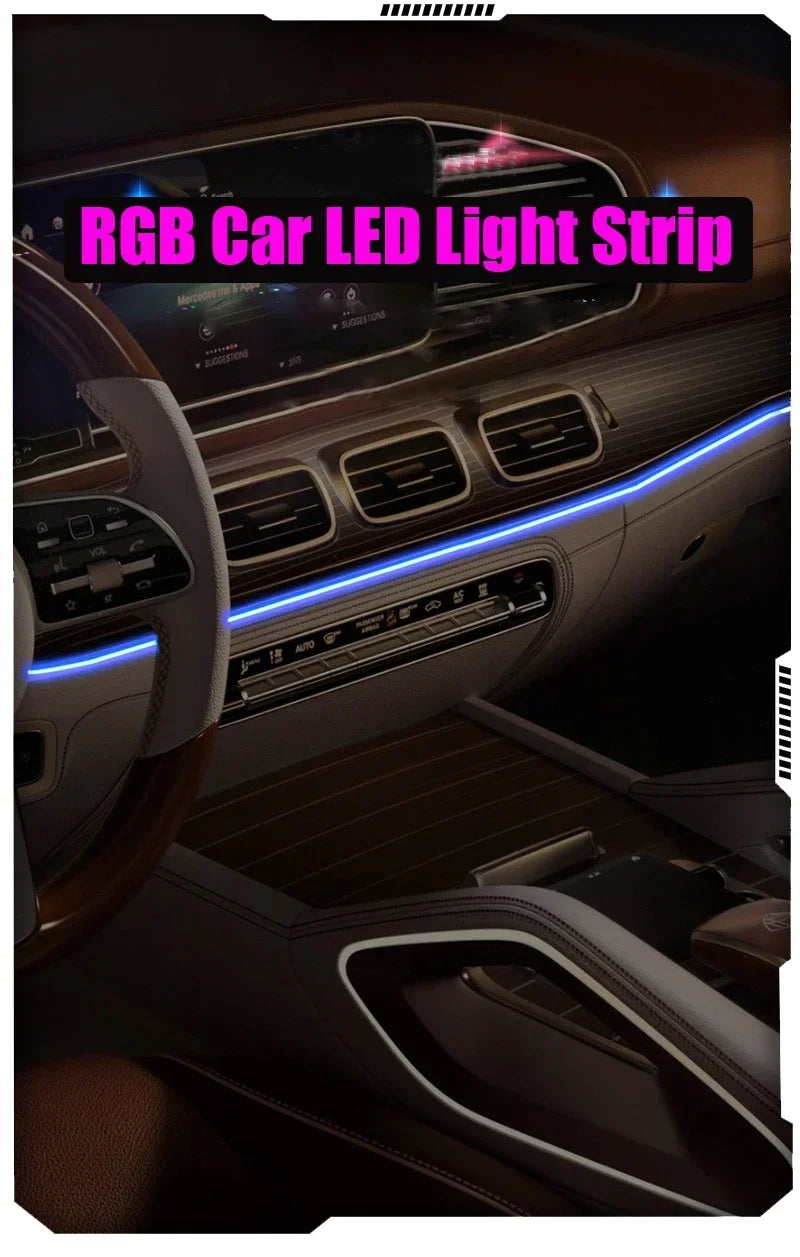 Driftline RGB Fiber Optic Ambient Light Strip — App-Controlled Interior LED Kit (2M/3M/4M/5M)