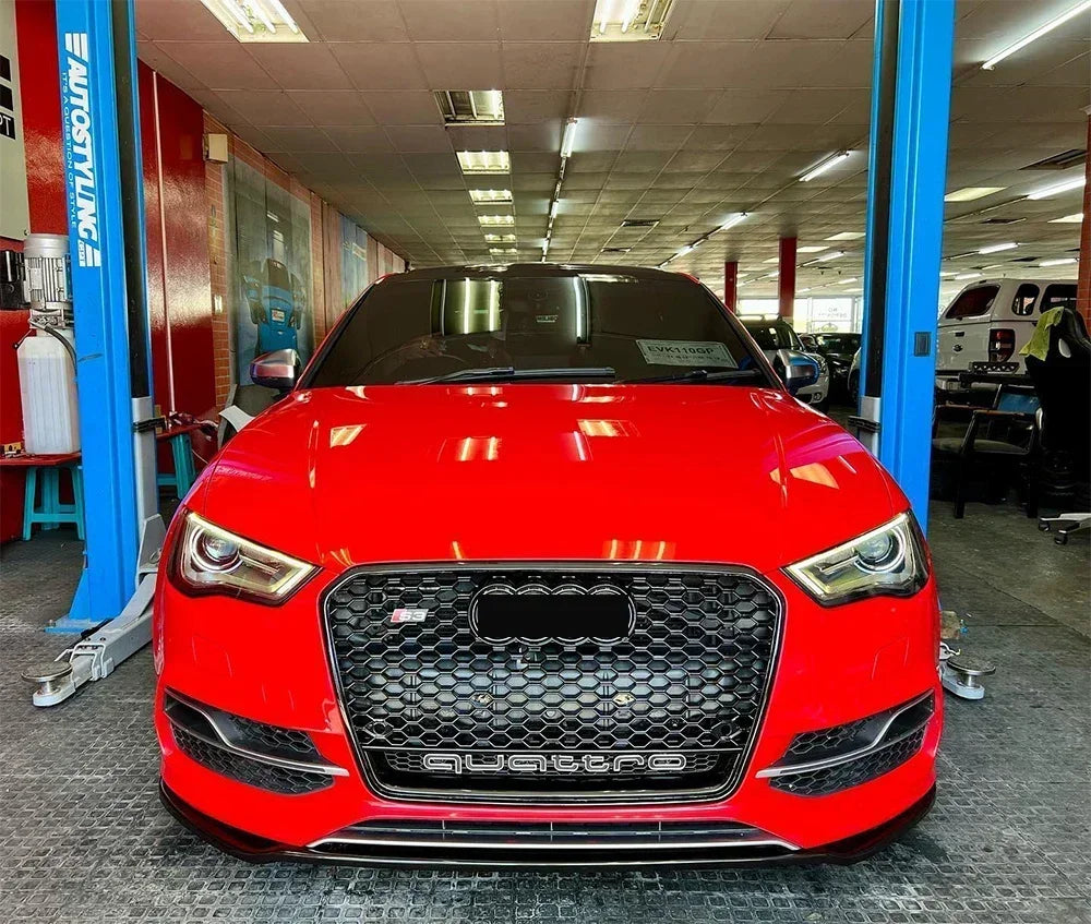 Driftline Audi RS3 8V Honeycomb Grille — Gloss Black Front Grille