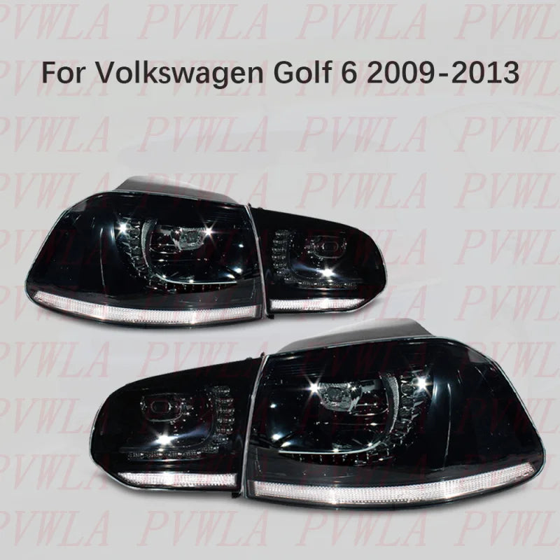 Driftline VW Golf 6 MK6 Smoked LED Tail Lights — Dynamic Flowing Turn Signal (GTI/R, 2009–2013)