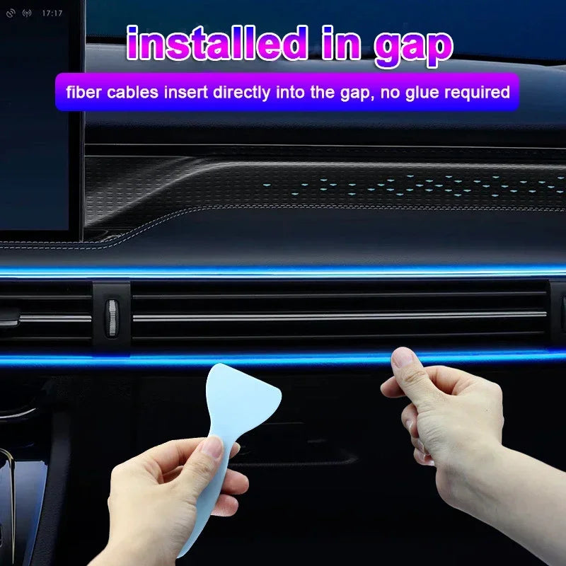 Driftline RGB Fiber Optic Ambient Light Strip — App-Controlled Interior LED Kit (2M/3M/4M/5M)