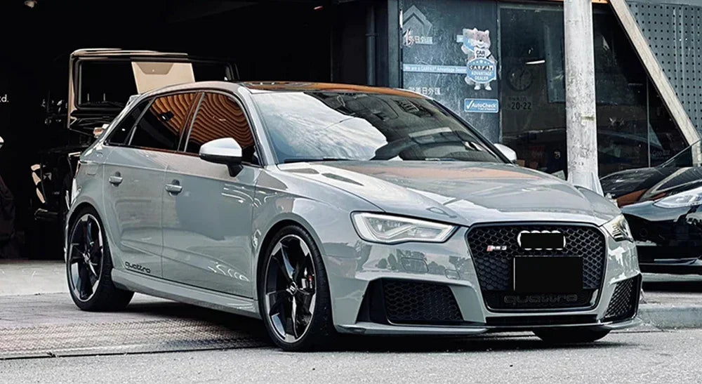 Driftline Audi RS3 8V Honeycomb Grille — Gloss Black Front Grille